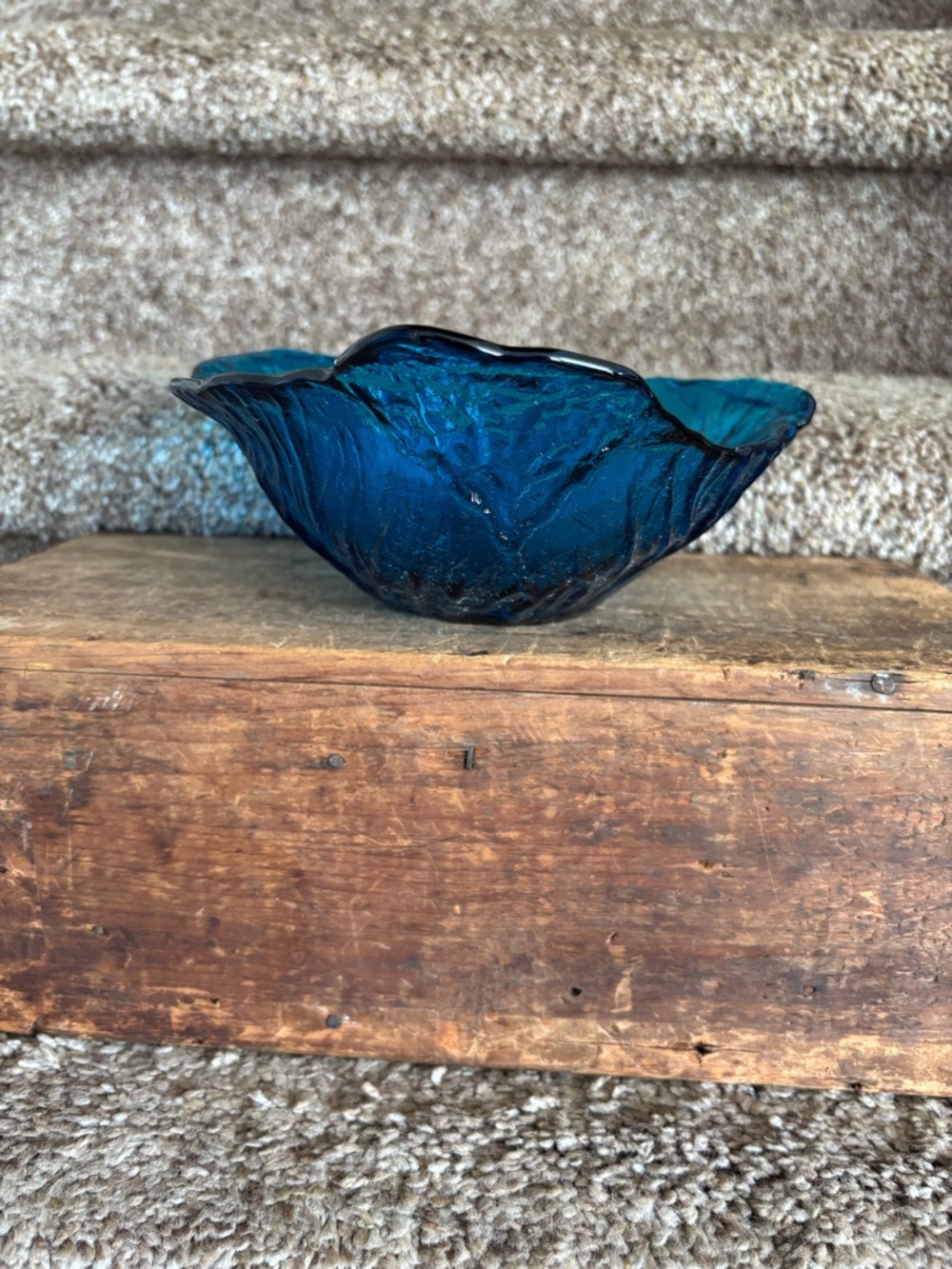 Viking blue glass bowl